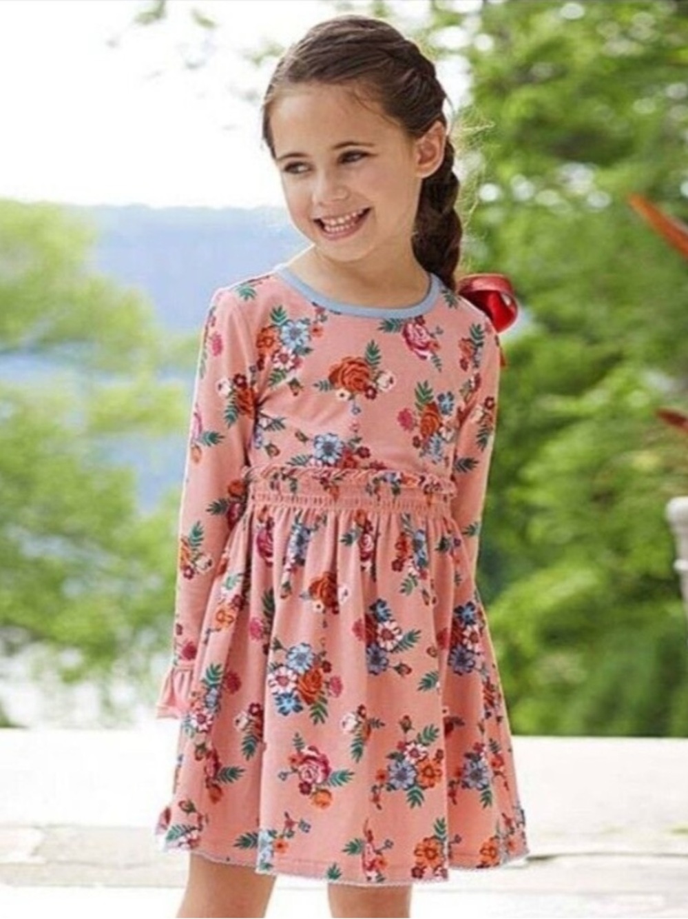 Matilda Jane • Lots To Learn Pink Floral Long Sleeve Dress - 8